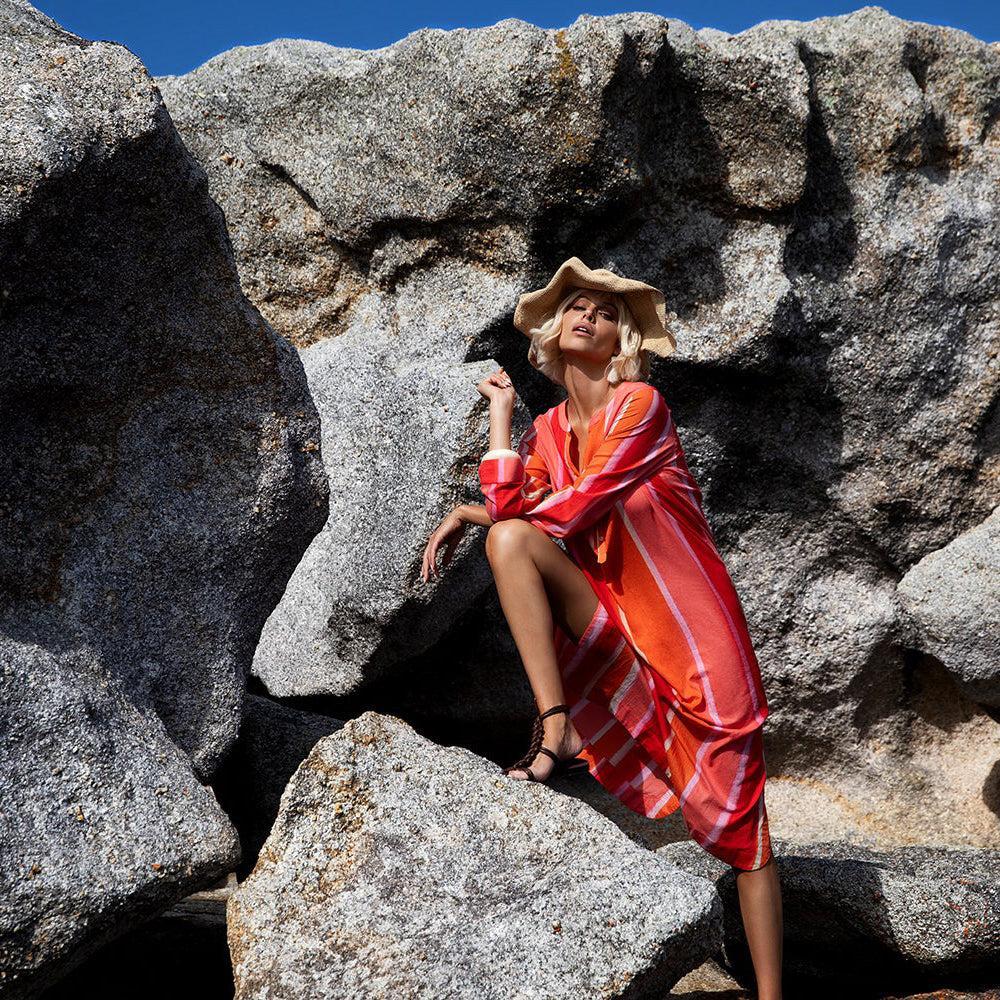 Bazaar Dress - Sunset Moroccan Stripe