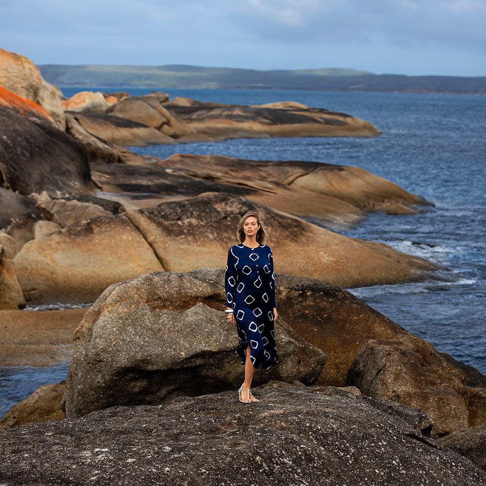 Llew Maxi Dress - Atlas Navy
