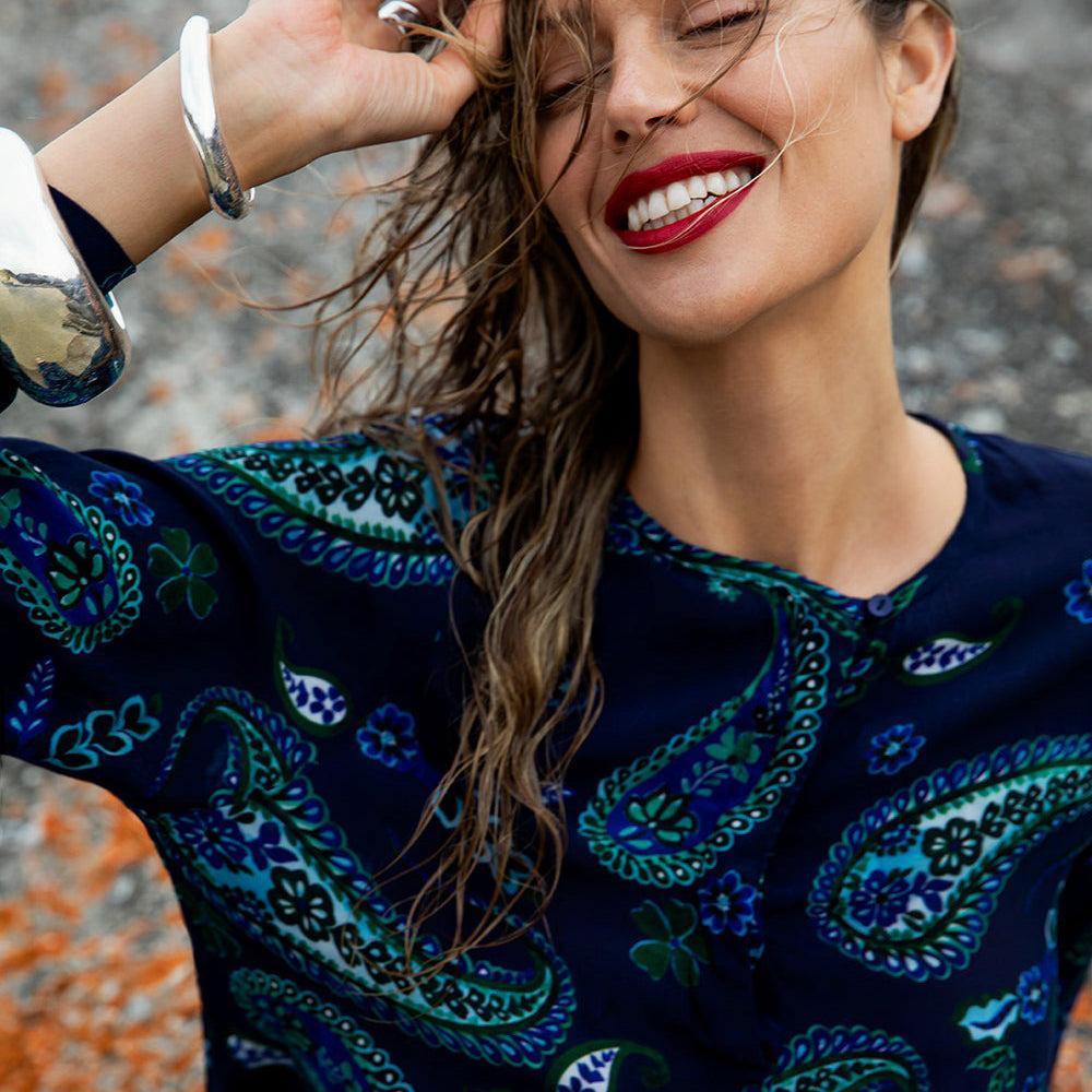 Long Genie Hanalei Bay Viscose - Navy Paisley