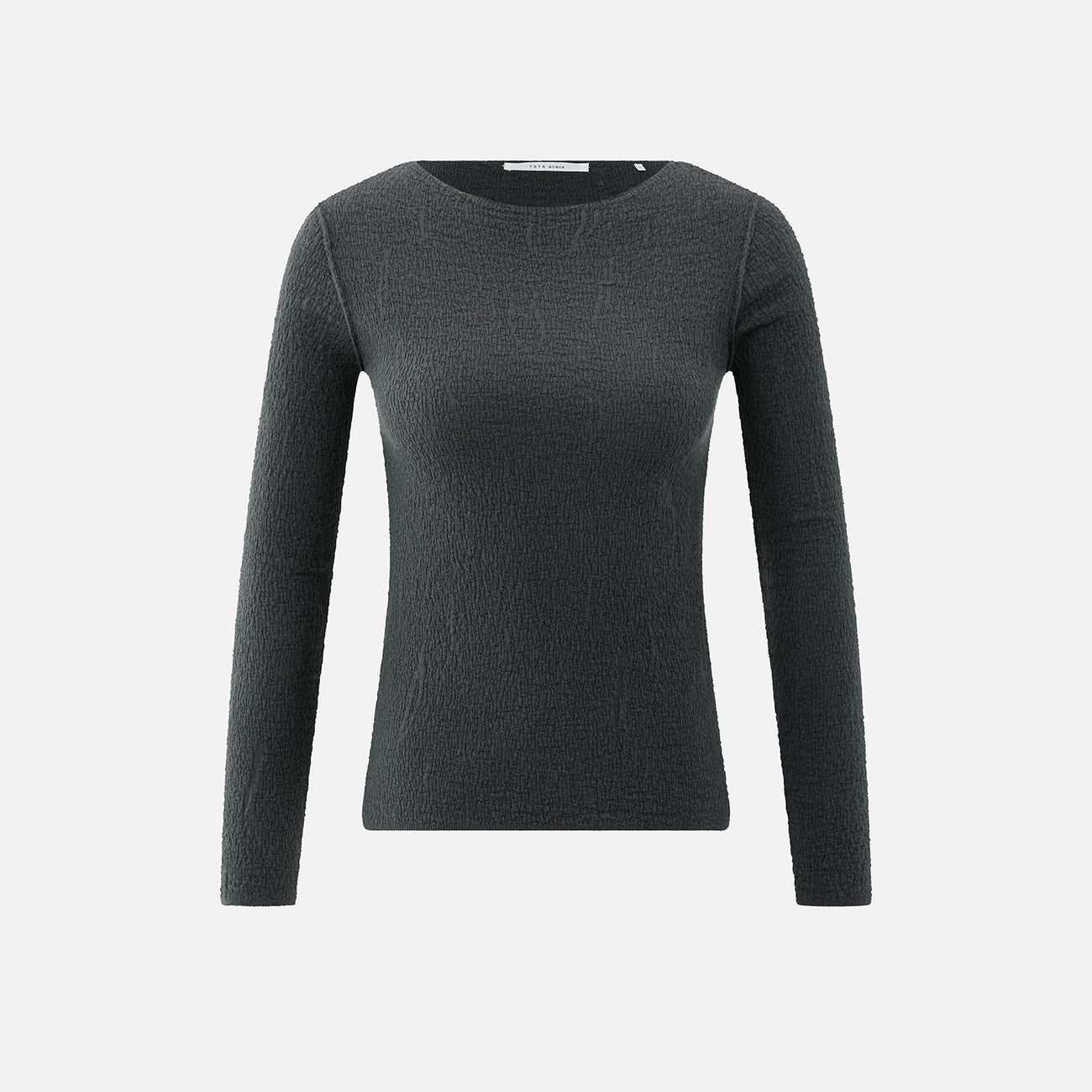 Fine Knitted Top with Texture - Oyster Black