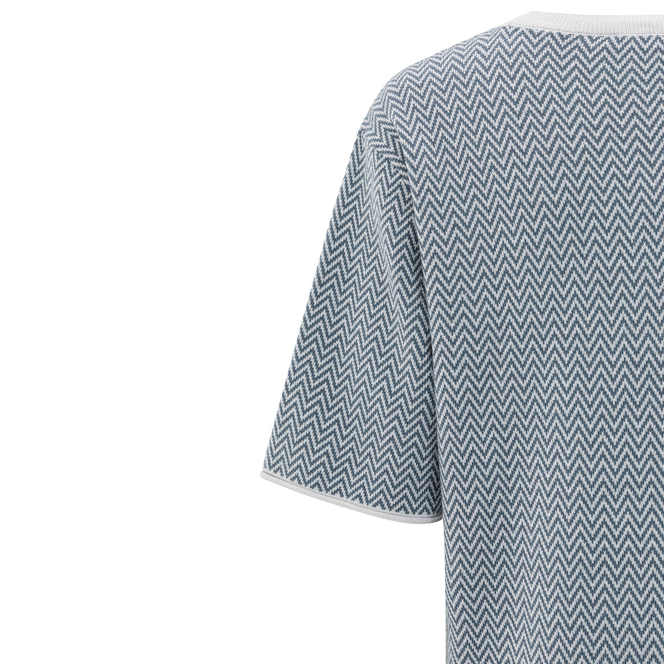 Jacquard Knit with Zigzag Pattern - Light Grey Melange