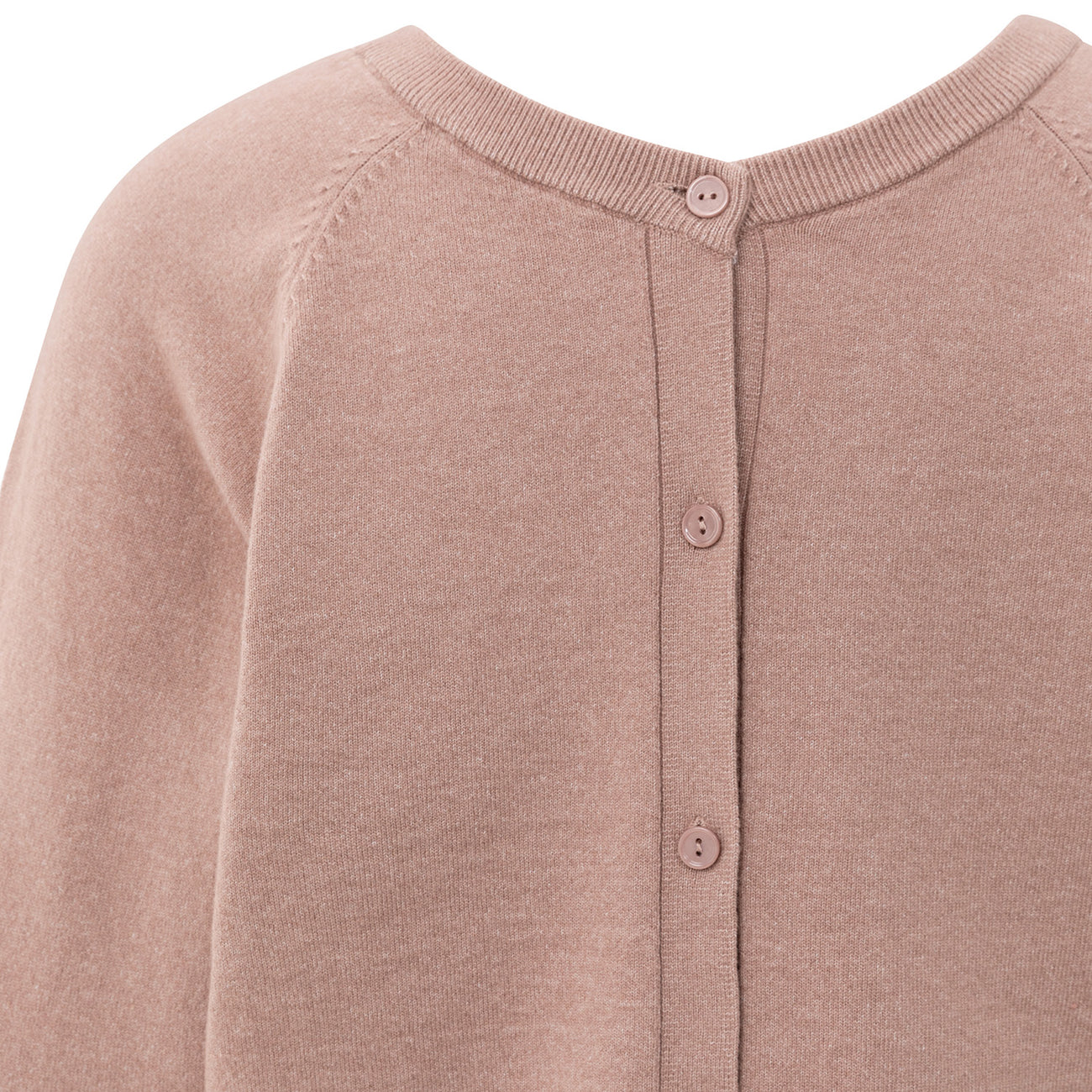 Double V-Neck Sweater with Back Button Detail - Blush Pink