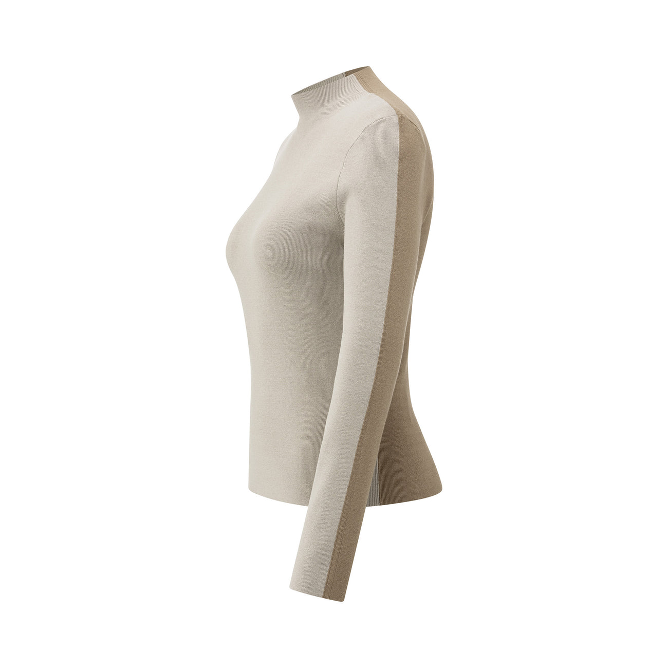 Top with Two-Tone Design - Brownish Grey