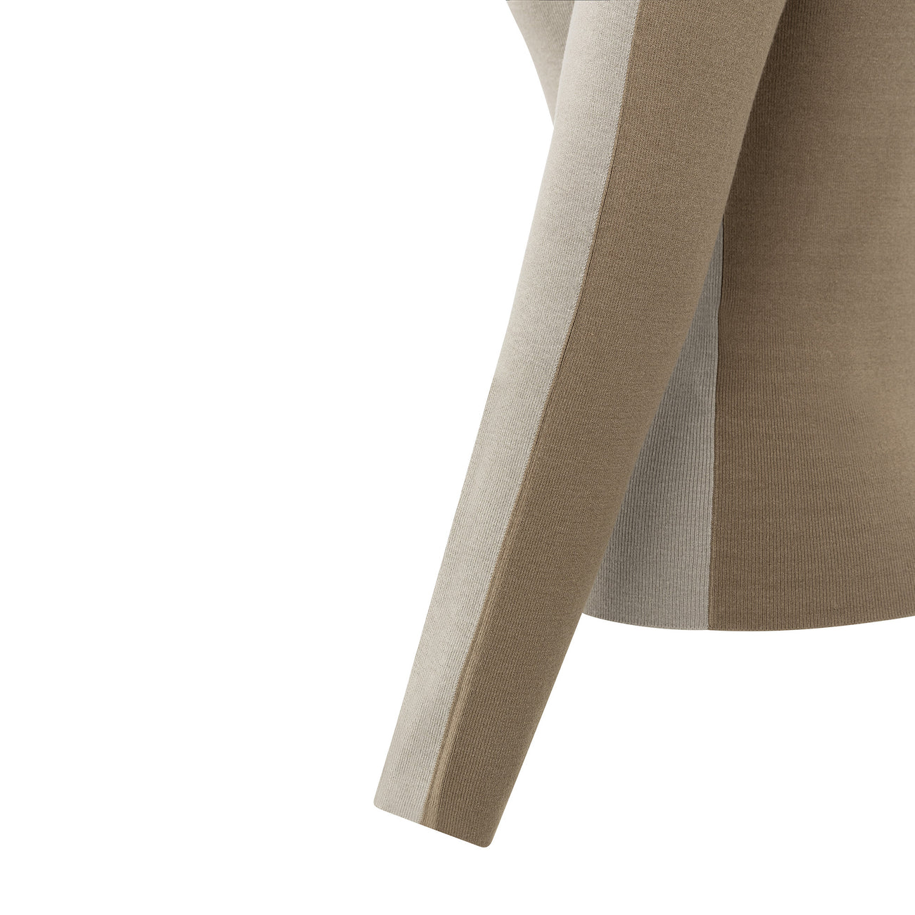 Top with Two-Tone Design - Brownish Grey