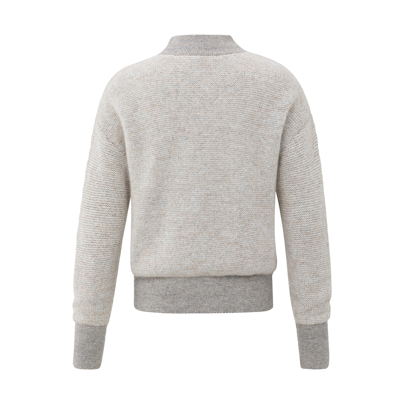 Knitted Sweater with Contrast Ribbed Trims