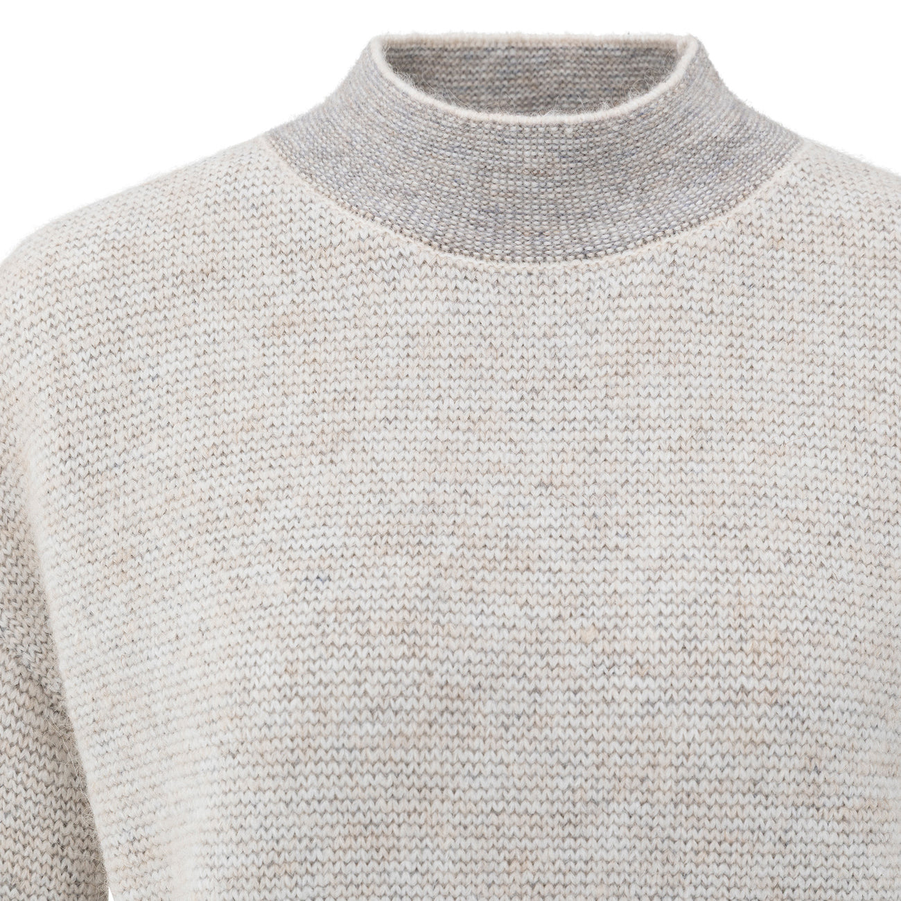 Knitted Sweater with Contrast Ribbed Trims