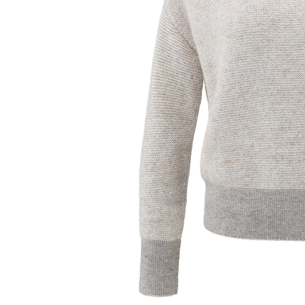 Knitted Sweater with Contrast Ribbed Trims