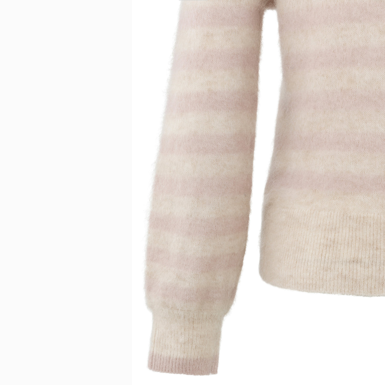 Striped Sweater with Round Neck - Shadow Grey Pink