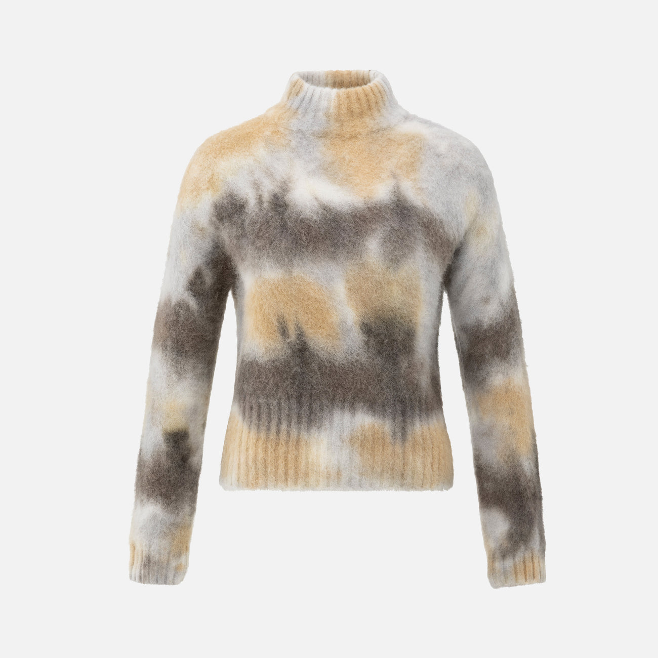High Neckline Print Sweater