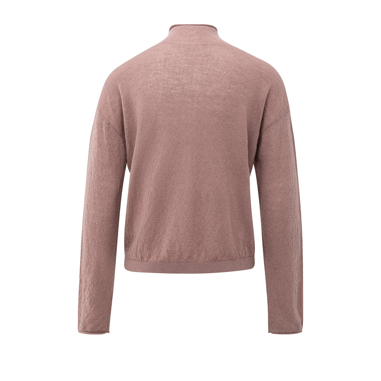 Knitted Cardigan with High Neckline - Blush Pink