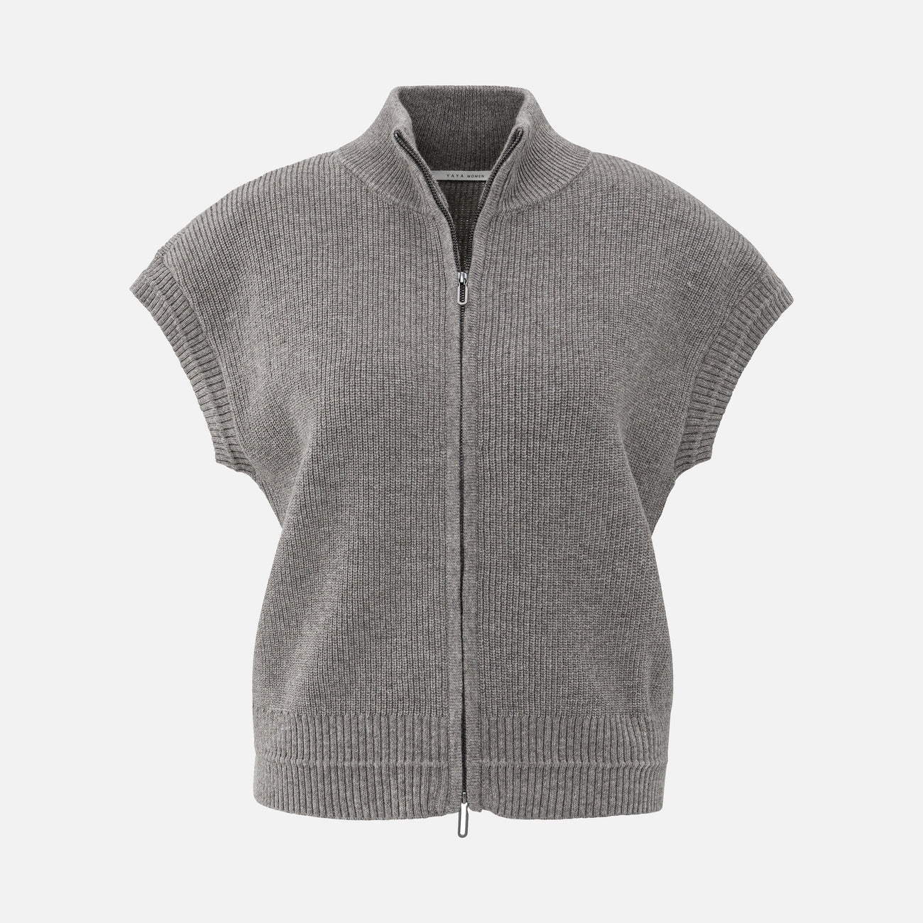 Sleeveless Cardigan with Zipper