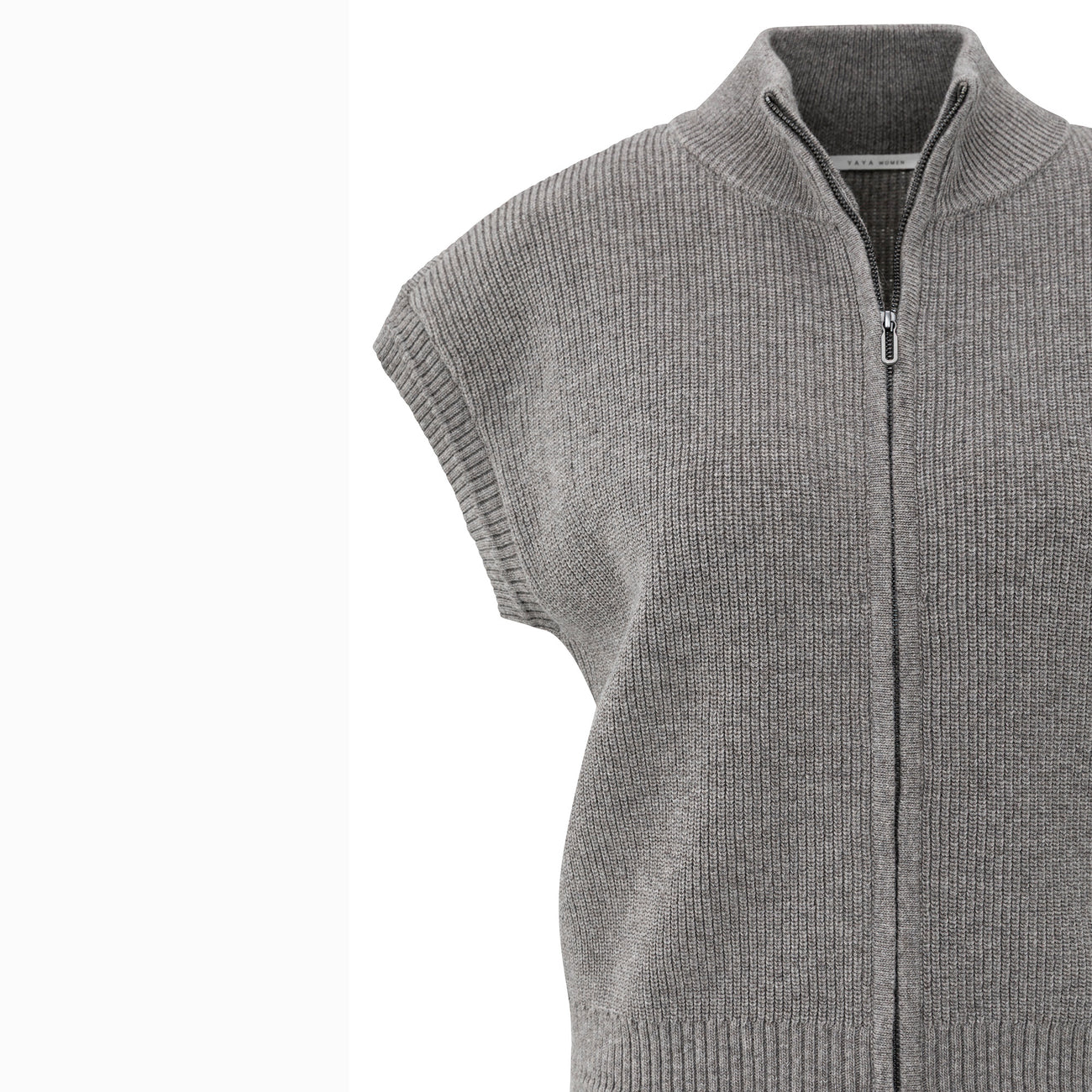 Sleeveless Cardigan with Zipper