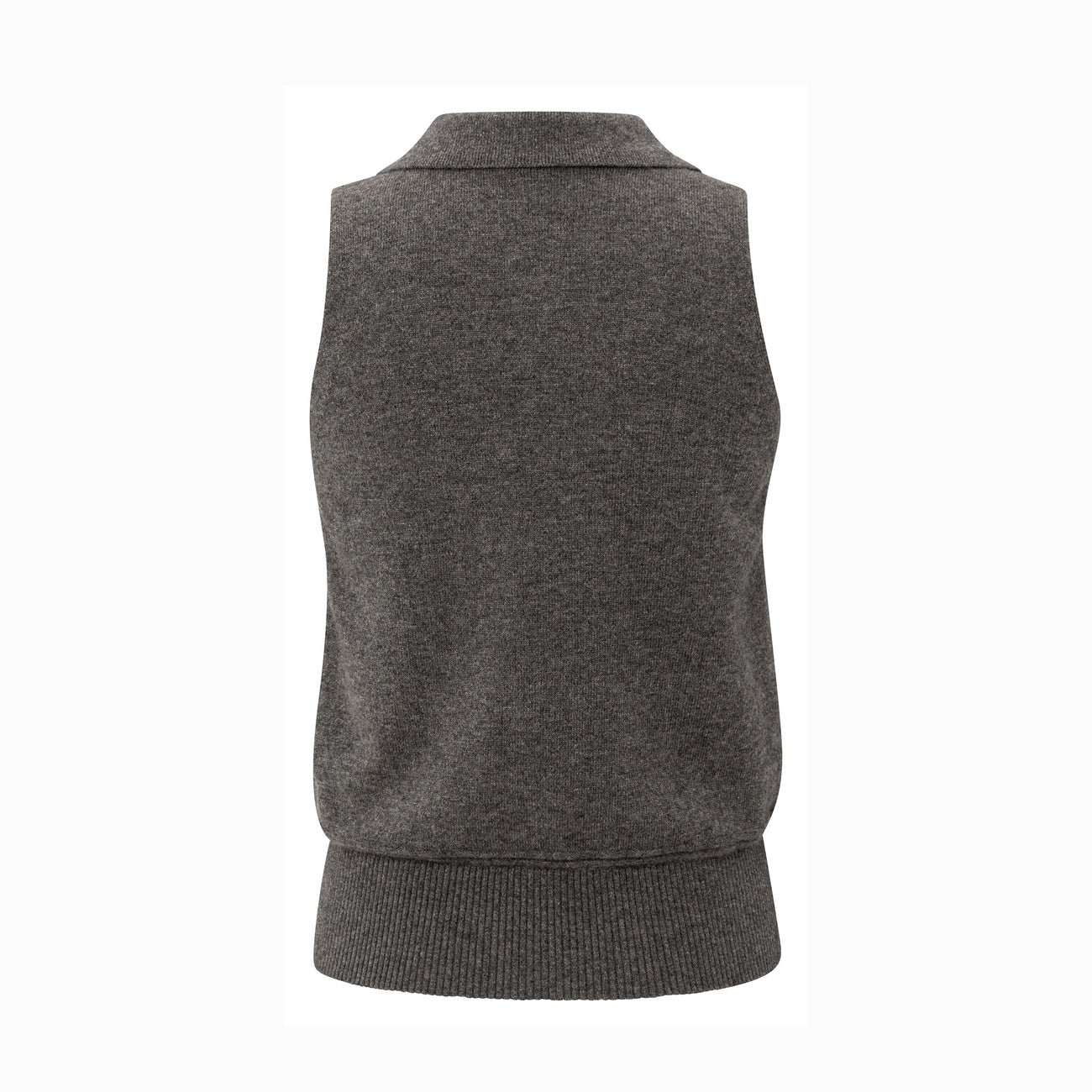 Sleeveless Cardigan with Collar