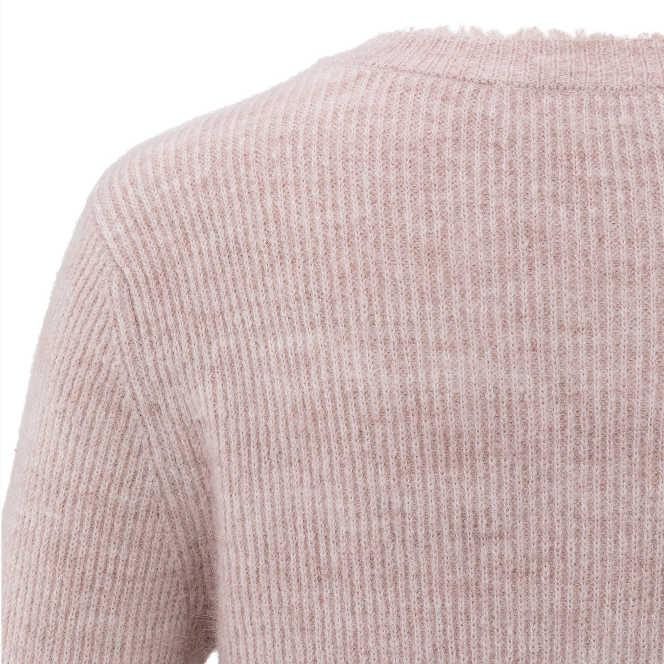 Short Melange Cardigan with Refined Trim Details - Shadow Grey Pink