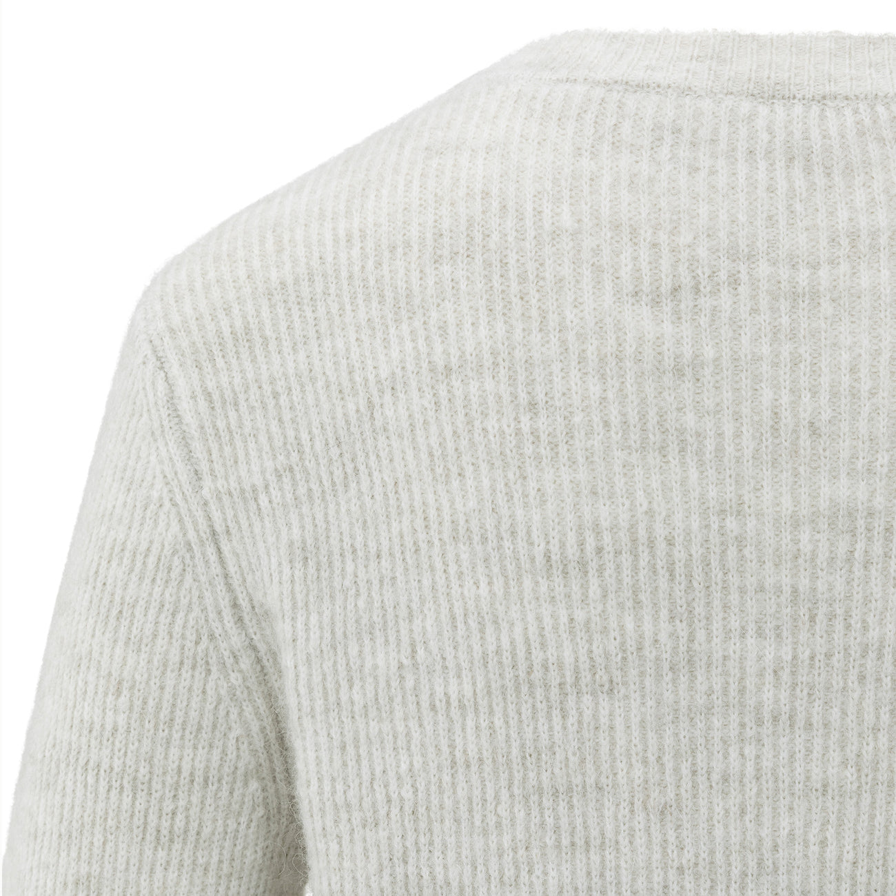 Short Melange Cardigan with Refined Trim Details - Cloud Grey