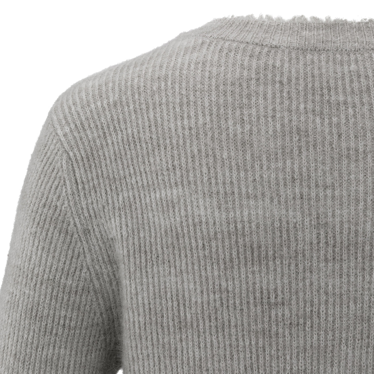 Short Melange Cardigan with Refined Trim Details - Taupe Grey Melange