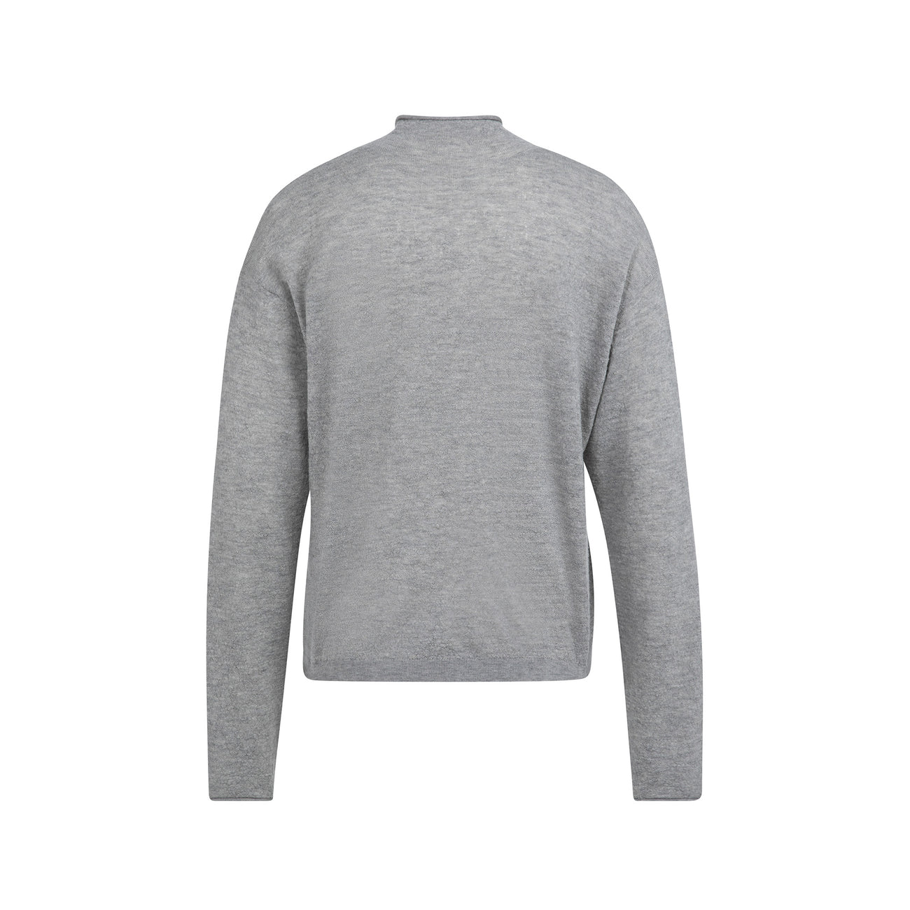 Knitted Cardigan with High Neck and Zipper