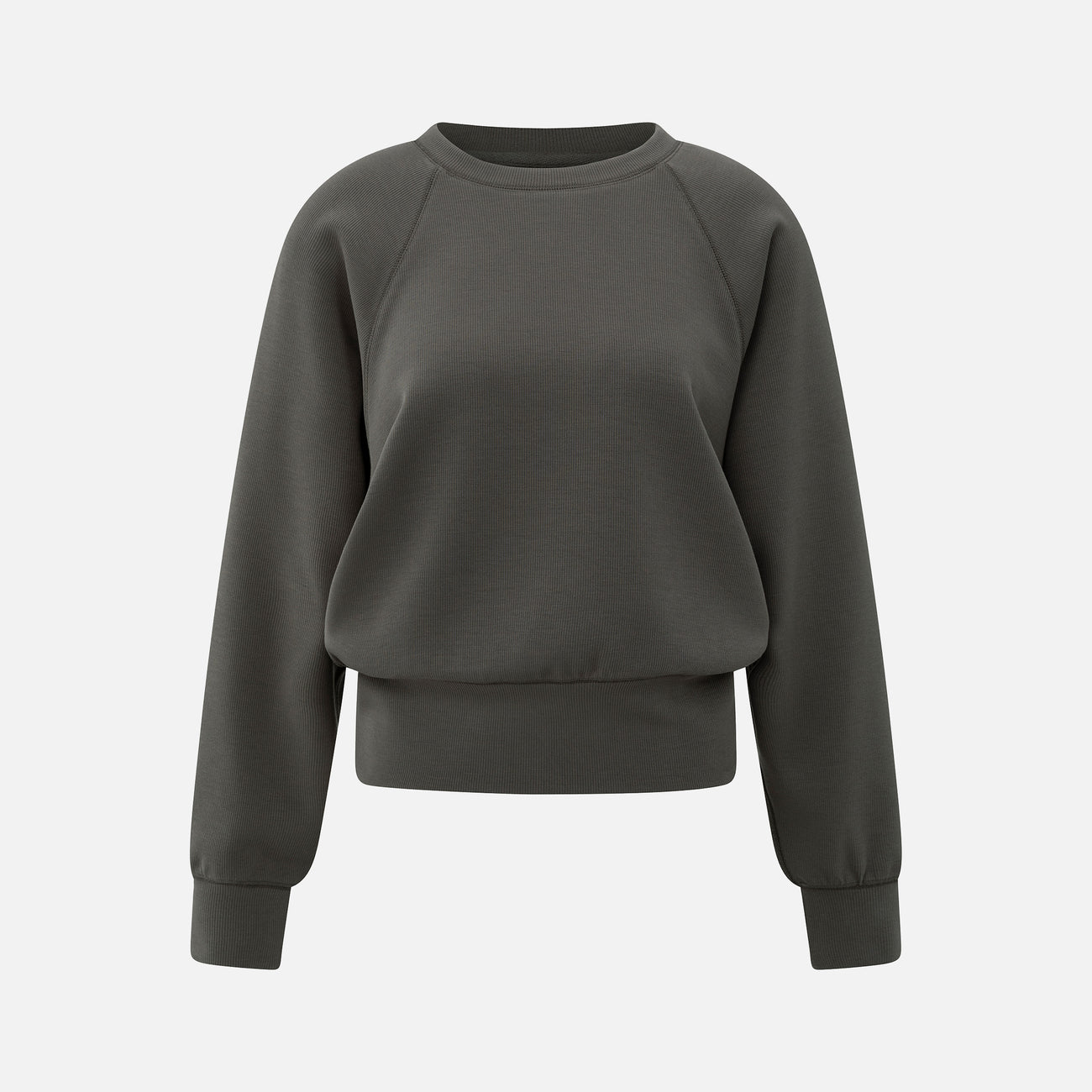 Raglan Sweatshirt with Fine Rib Texture