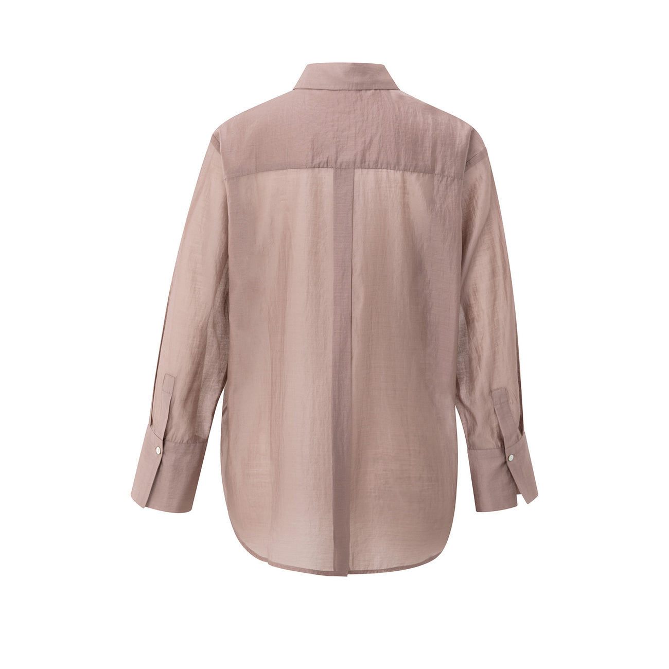 Sheer Blouse with Back Slit - Blush Pink