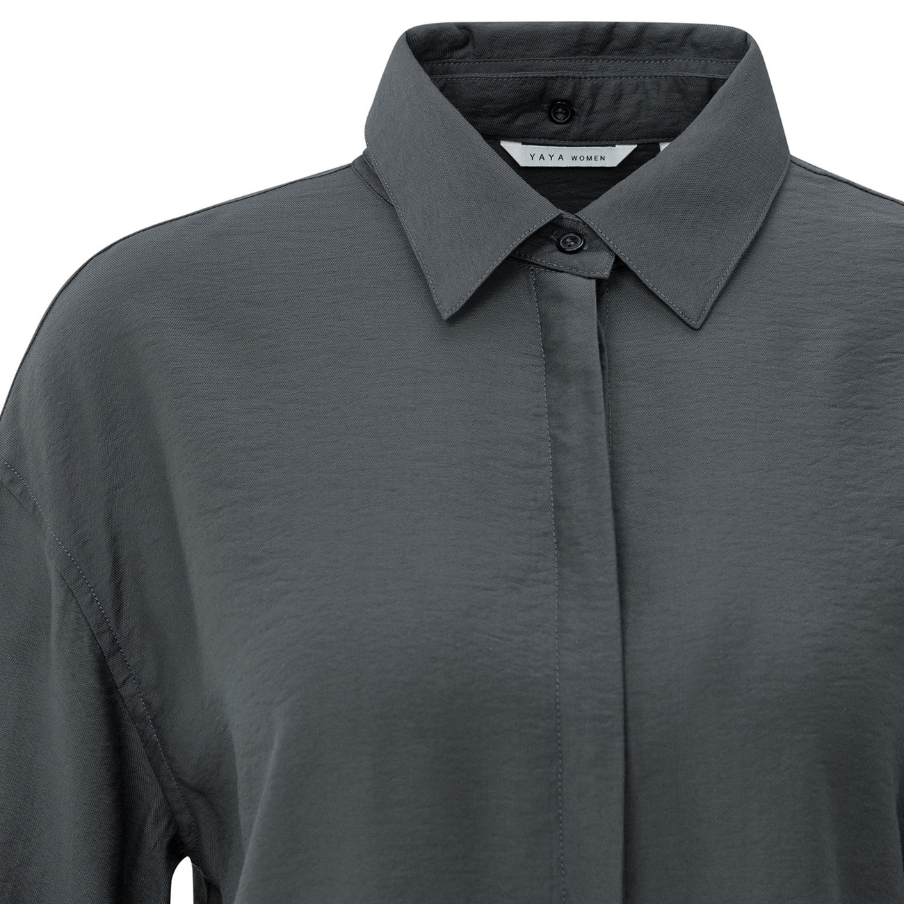 Shirt With Removable Collar - Oyster Black