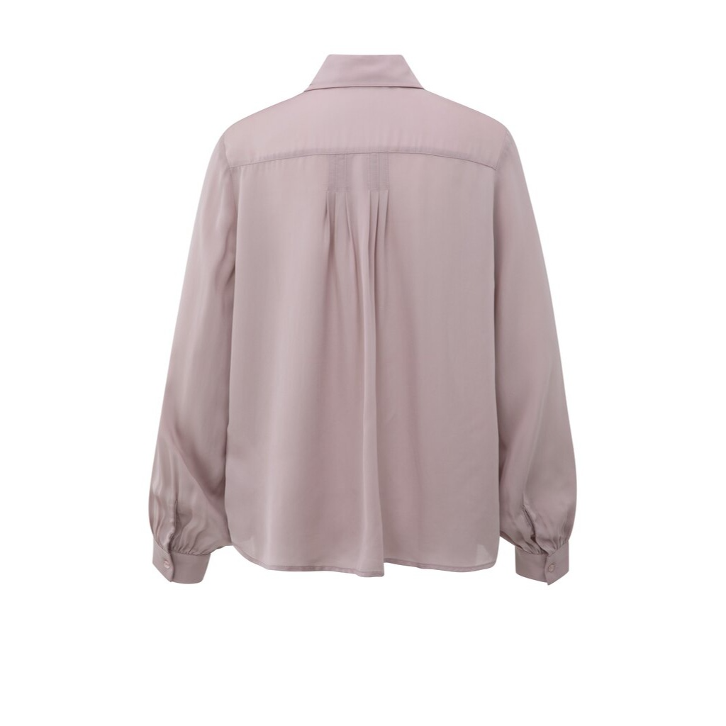 Blouse with Pleated Details and Satin Finish