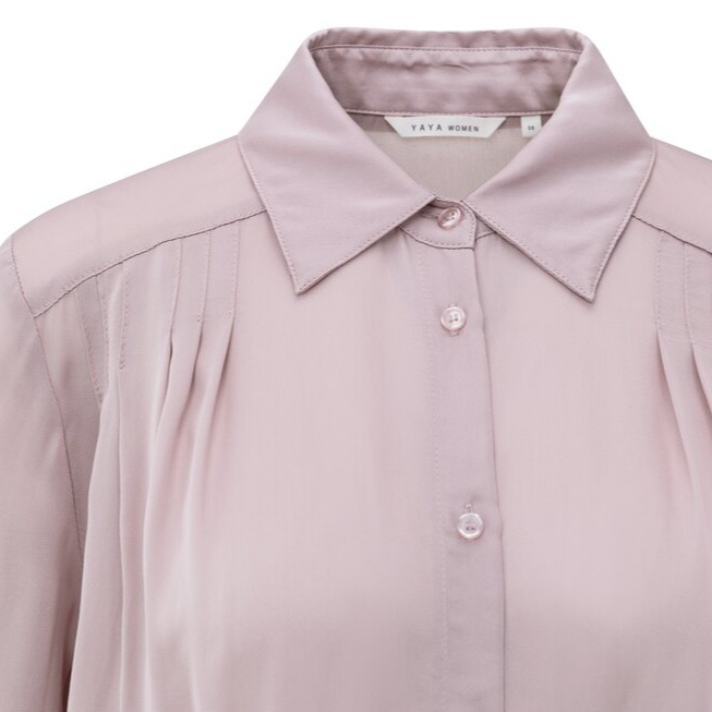 Blouse with Pleated Details and Satin Finish