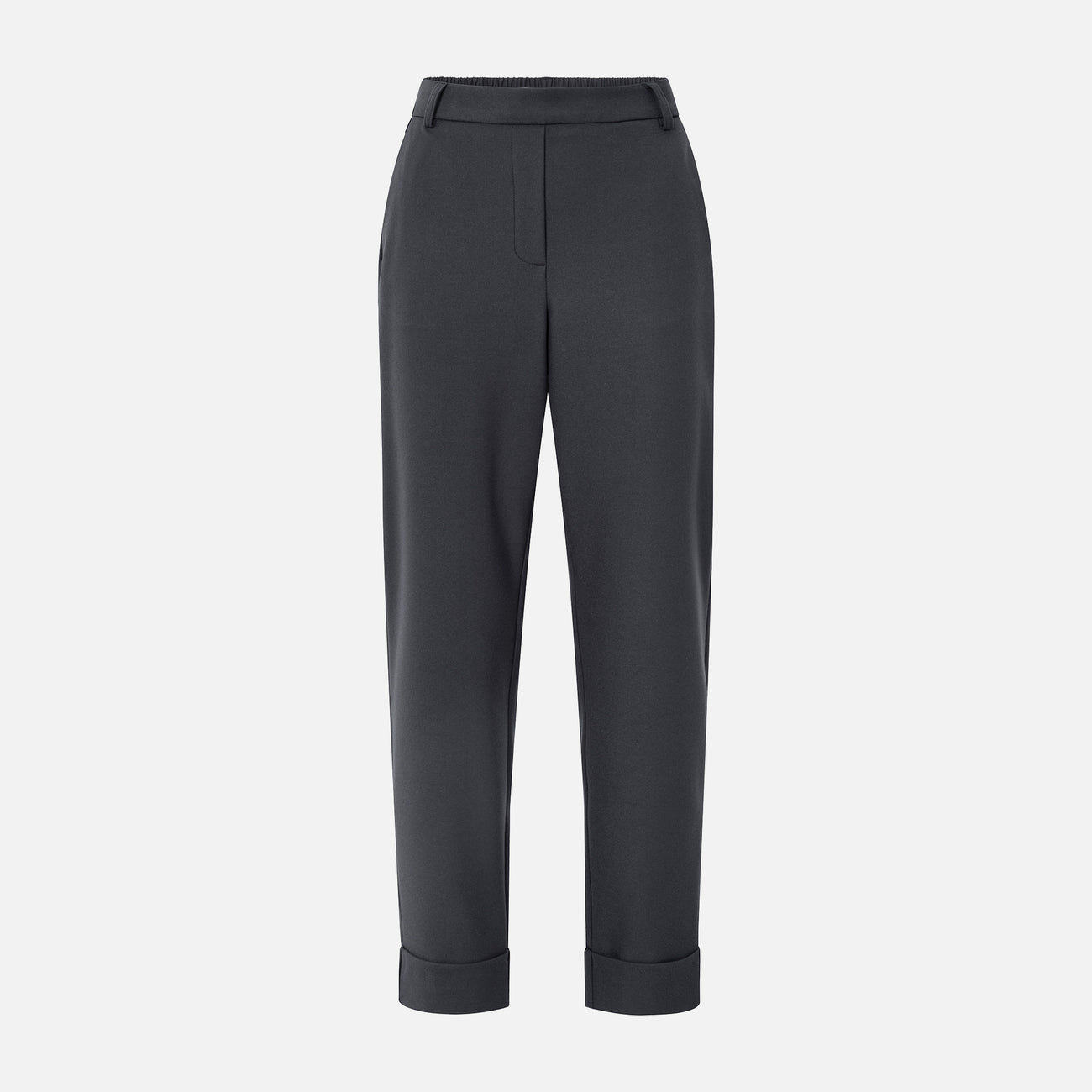 Trousers with Turned-Up Hem - Oyster Black