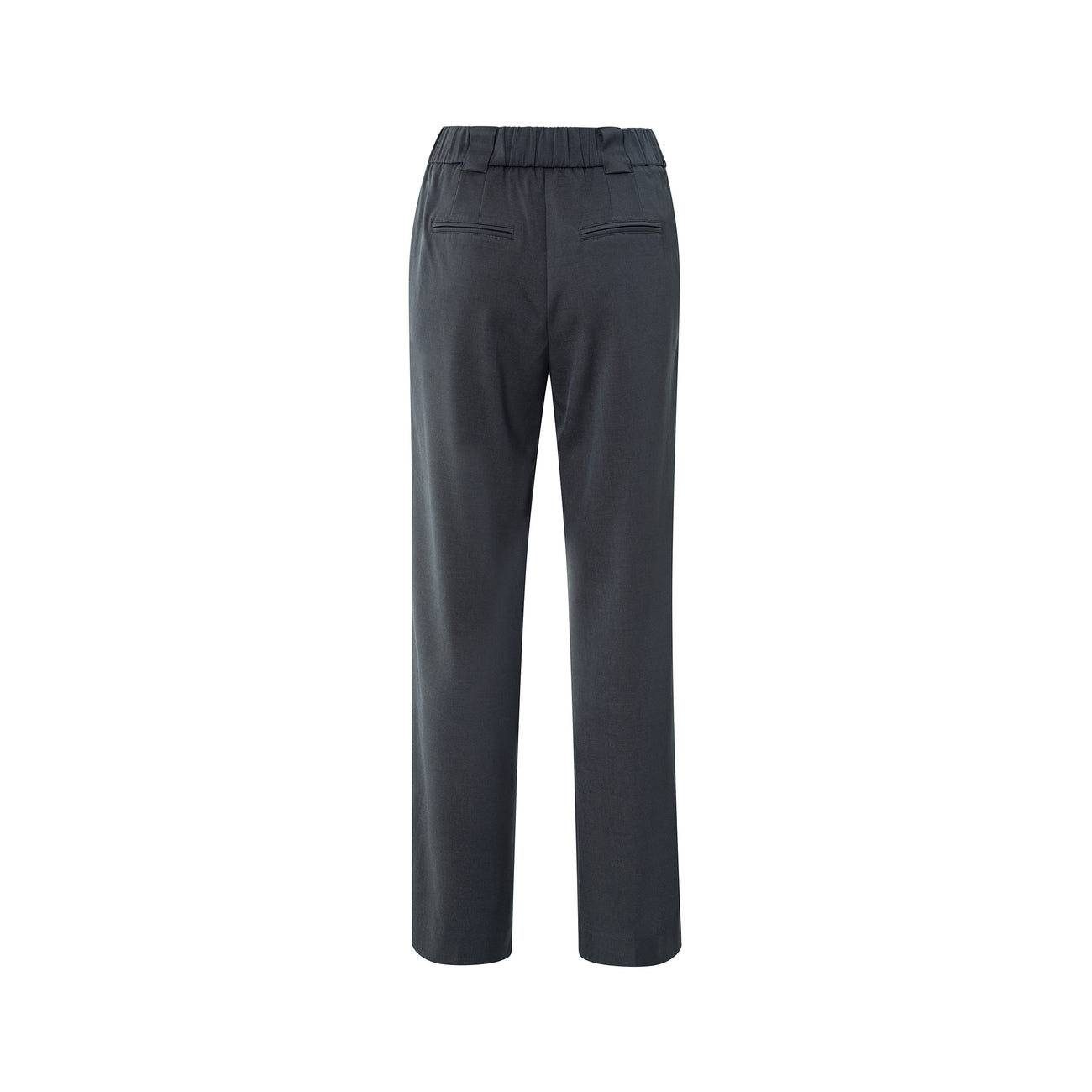 Woven Trousers with Wide Leg and Slit - Oyster Black