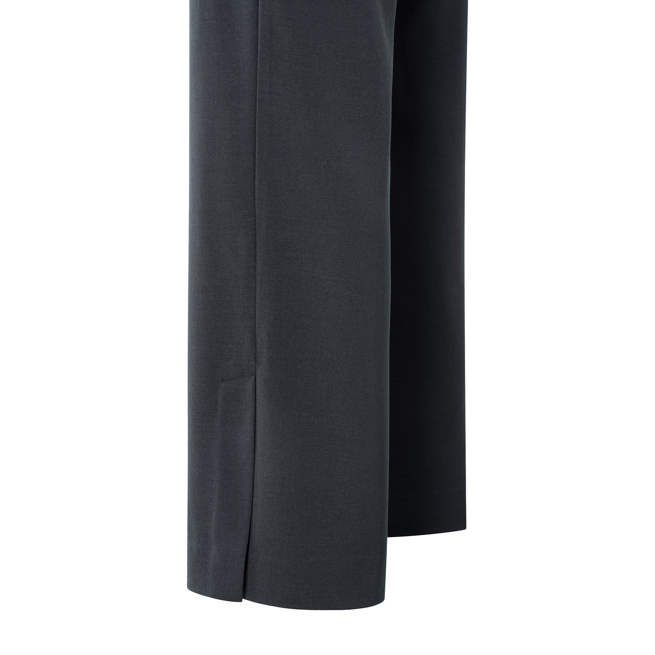 Woven Trousers with Wide Leg and Slit - Oyster Black