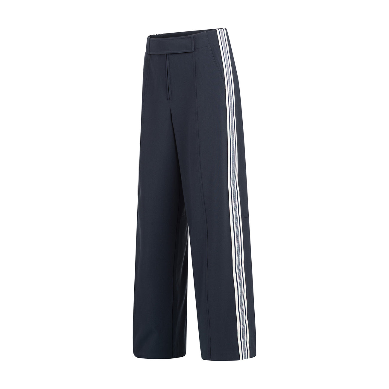 High Waist Trousers with Side Stripes