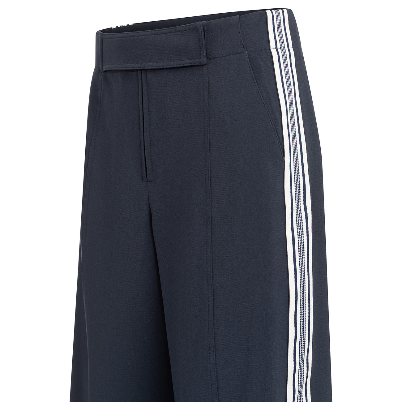 High Waist Trousers with Side Stripes