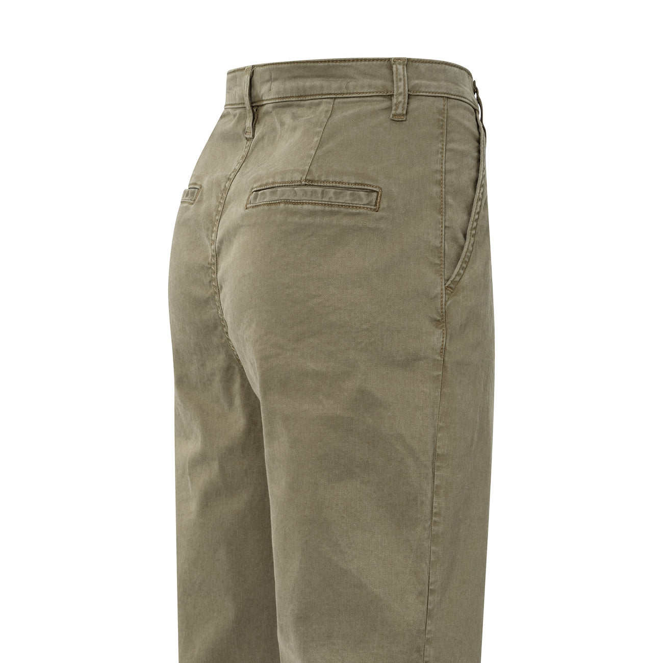 Trousers with Pleats and Chino Pockets - Capers Brownish Green