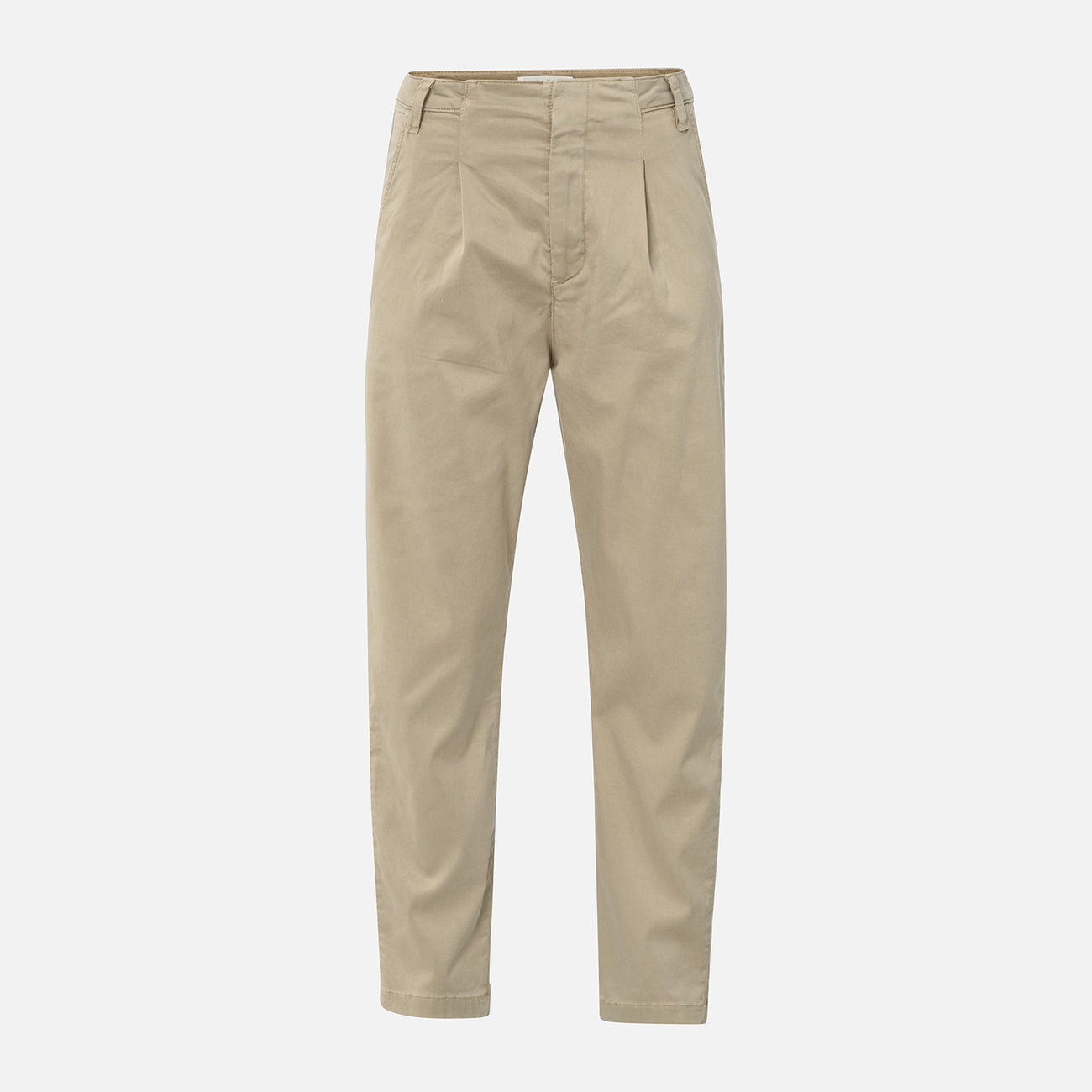 Trousers with Pleats and Chino Pockets - Sand Brown