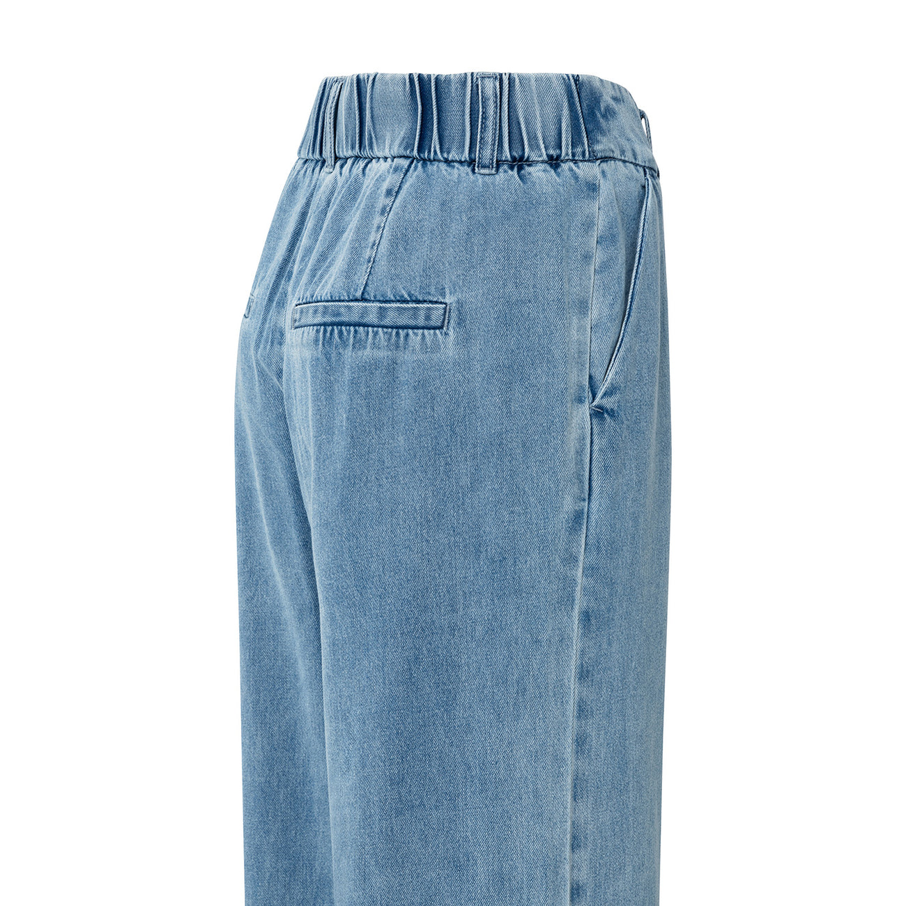 Denim Trousers with Turned-Up Hem