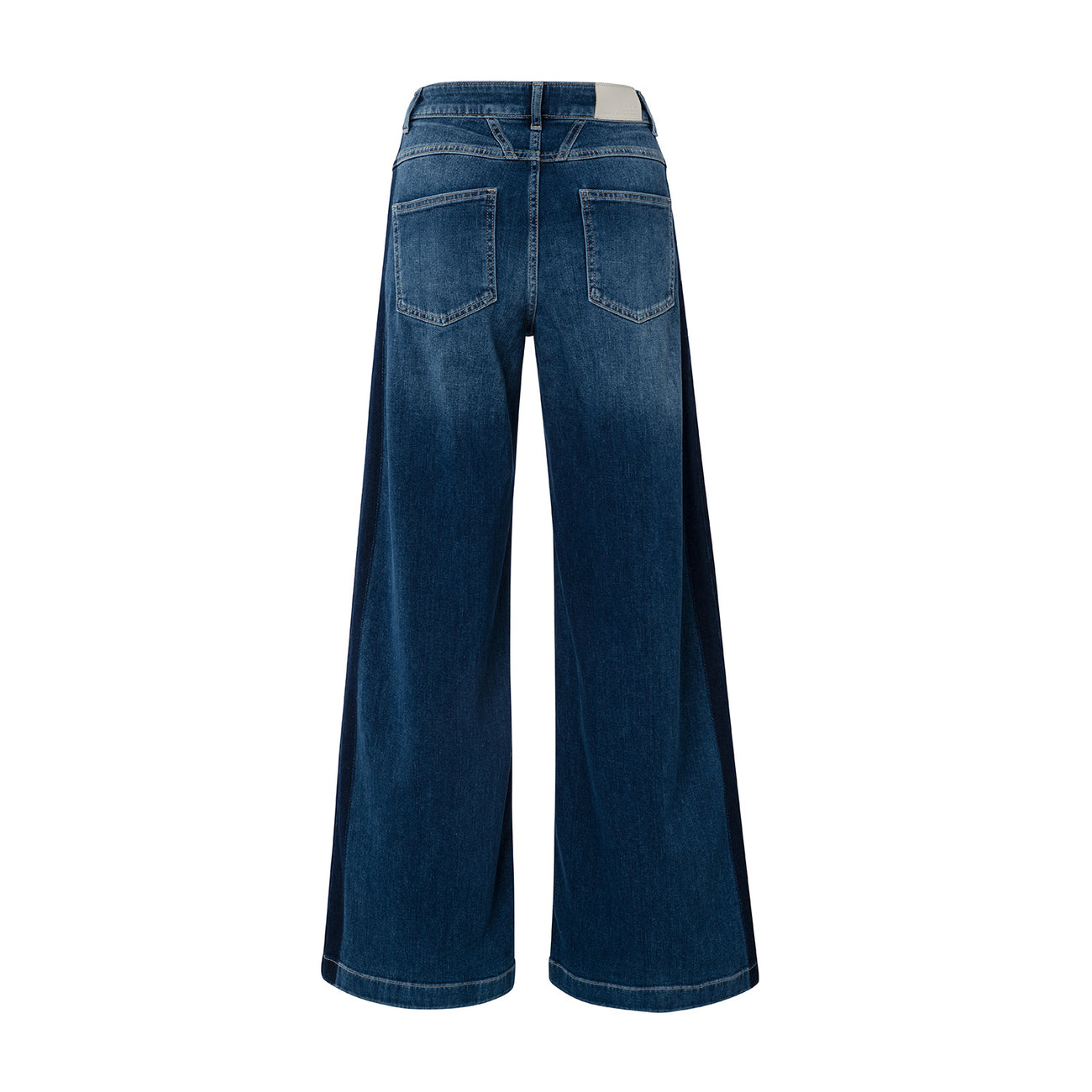High-Waist, Wide-Leg Jeans with Tape Detail