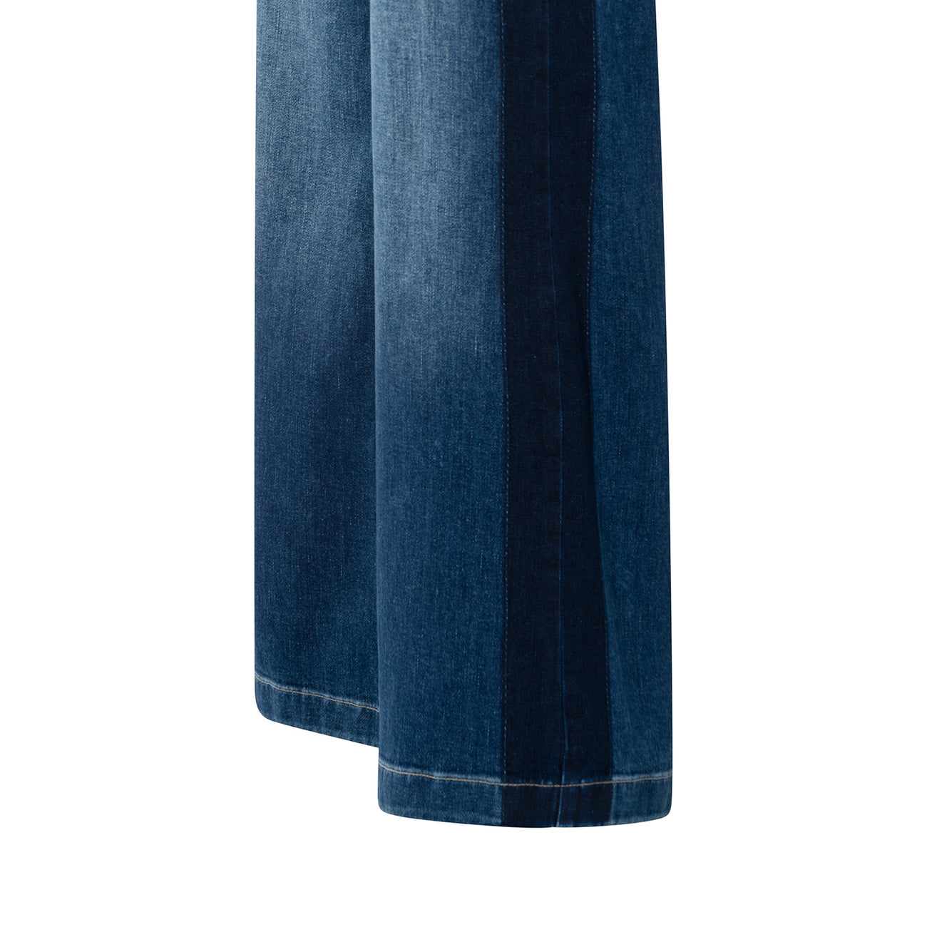 High-Waist, Wide-Leg Jeans with Tape Detail
