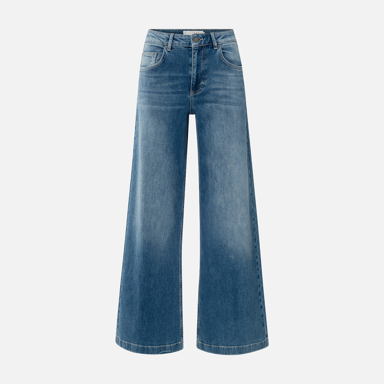 High-Waist Wide-Leg Jeans - Blue