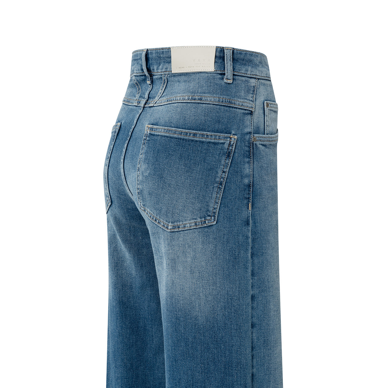 High-Waist Wide-Leg Jeans - Blue