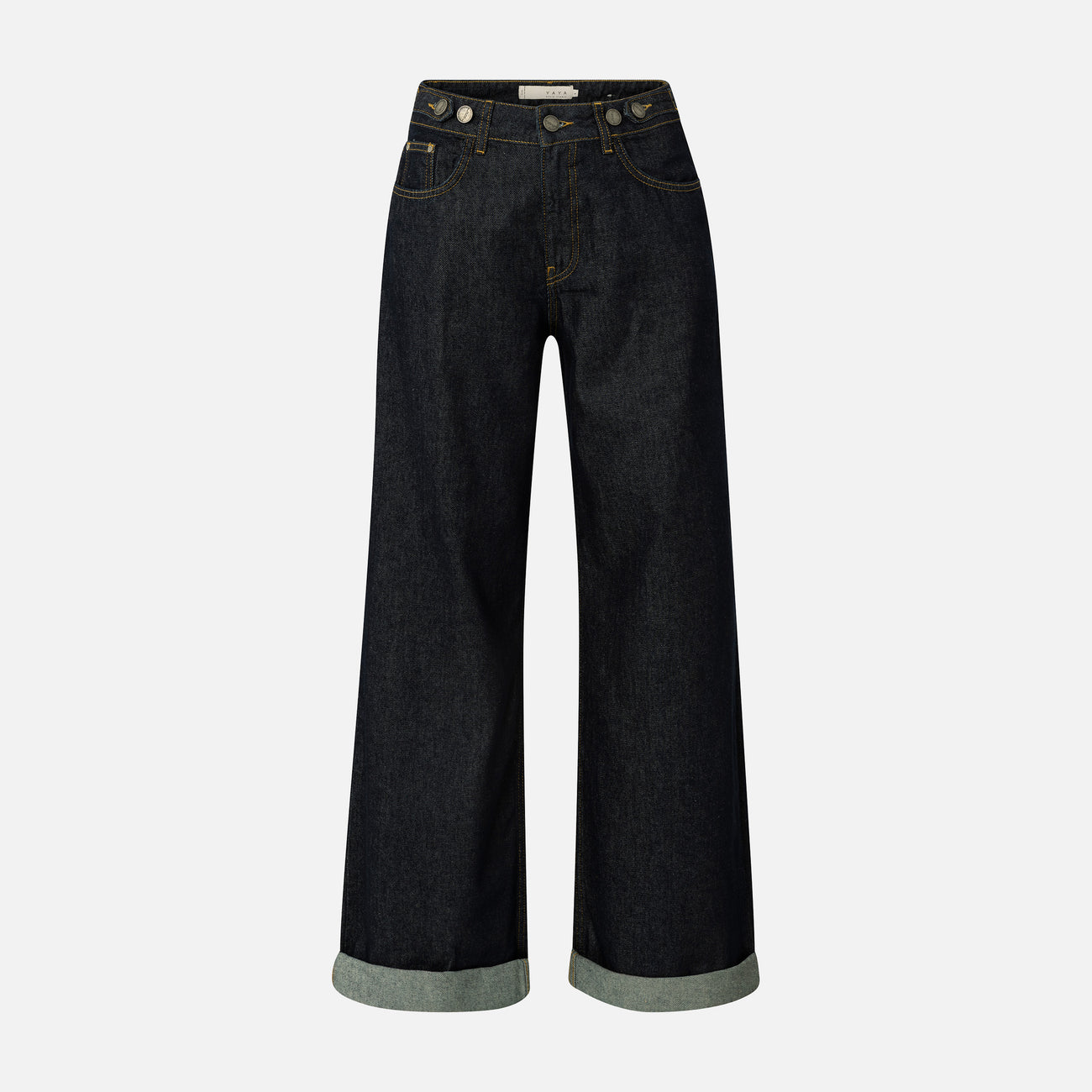 Dark Blue Roll-Up Jeans