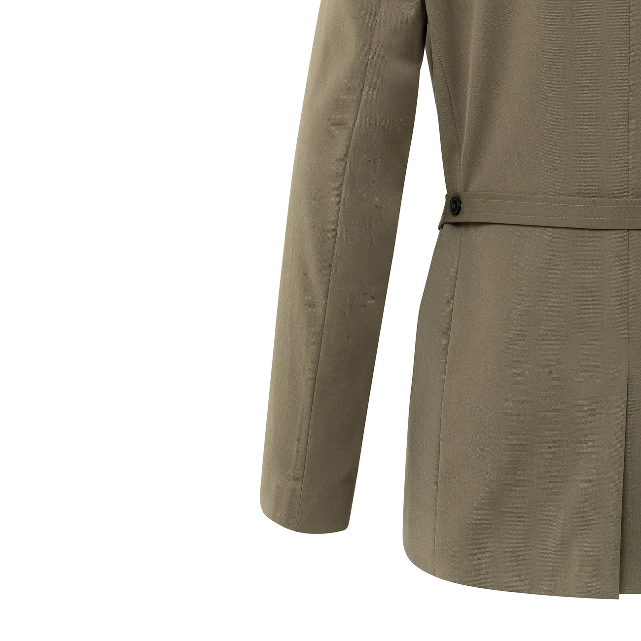 Blazer with Belt & Double-Breasted Closure - Capers Brownish Green