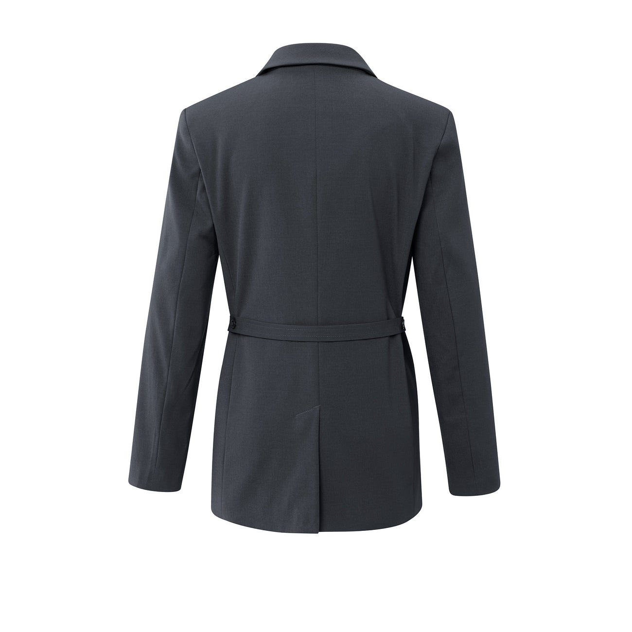 Blazer with Belt & Double-Breasted Closure - Oyster Black