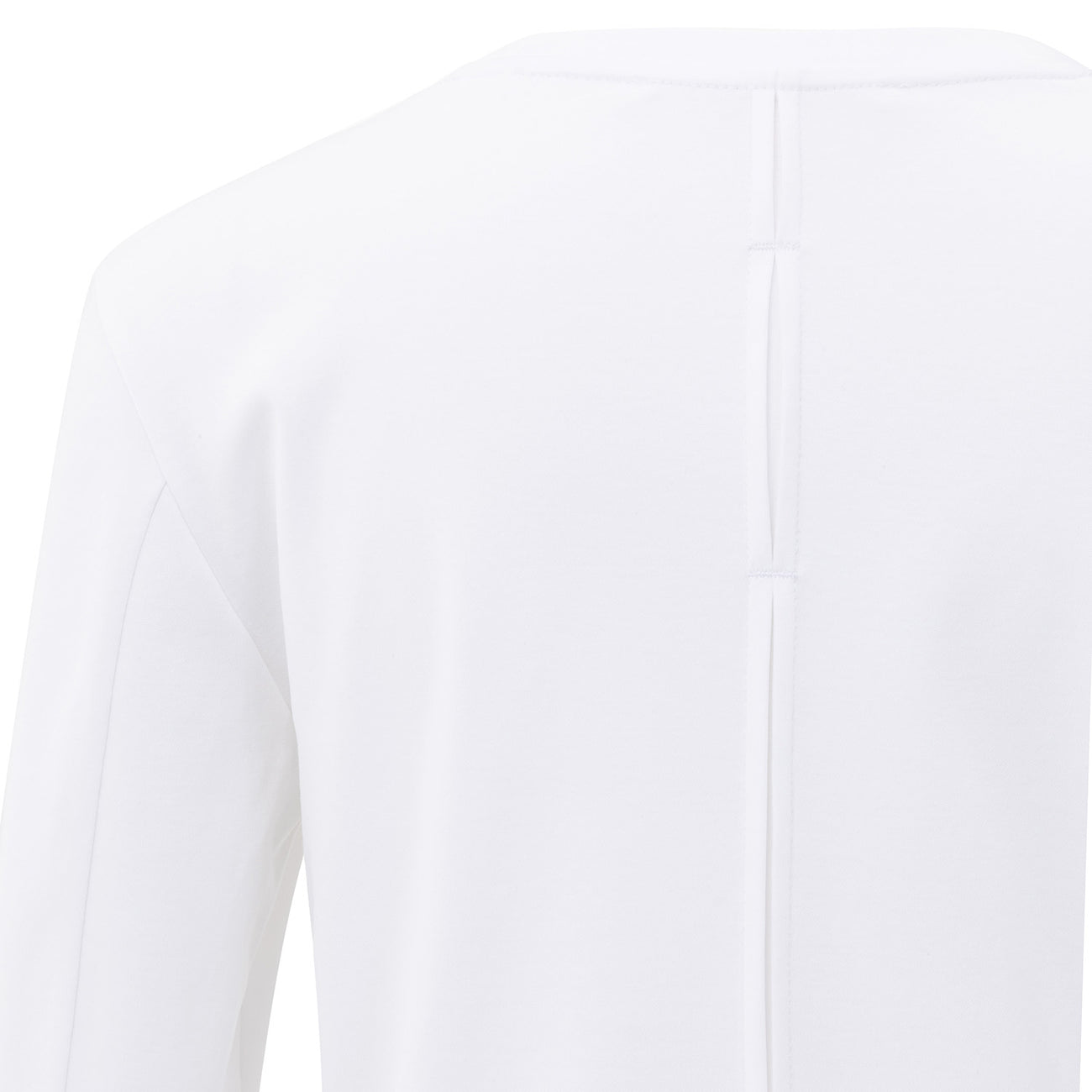 Top with Woven Cuffs and Slit Detail - Pure White