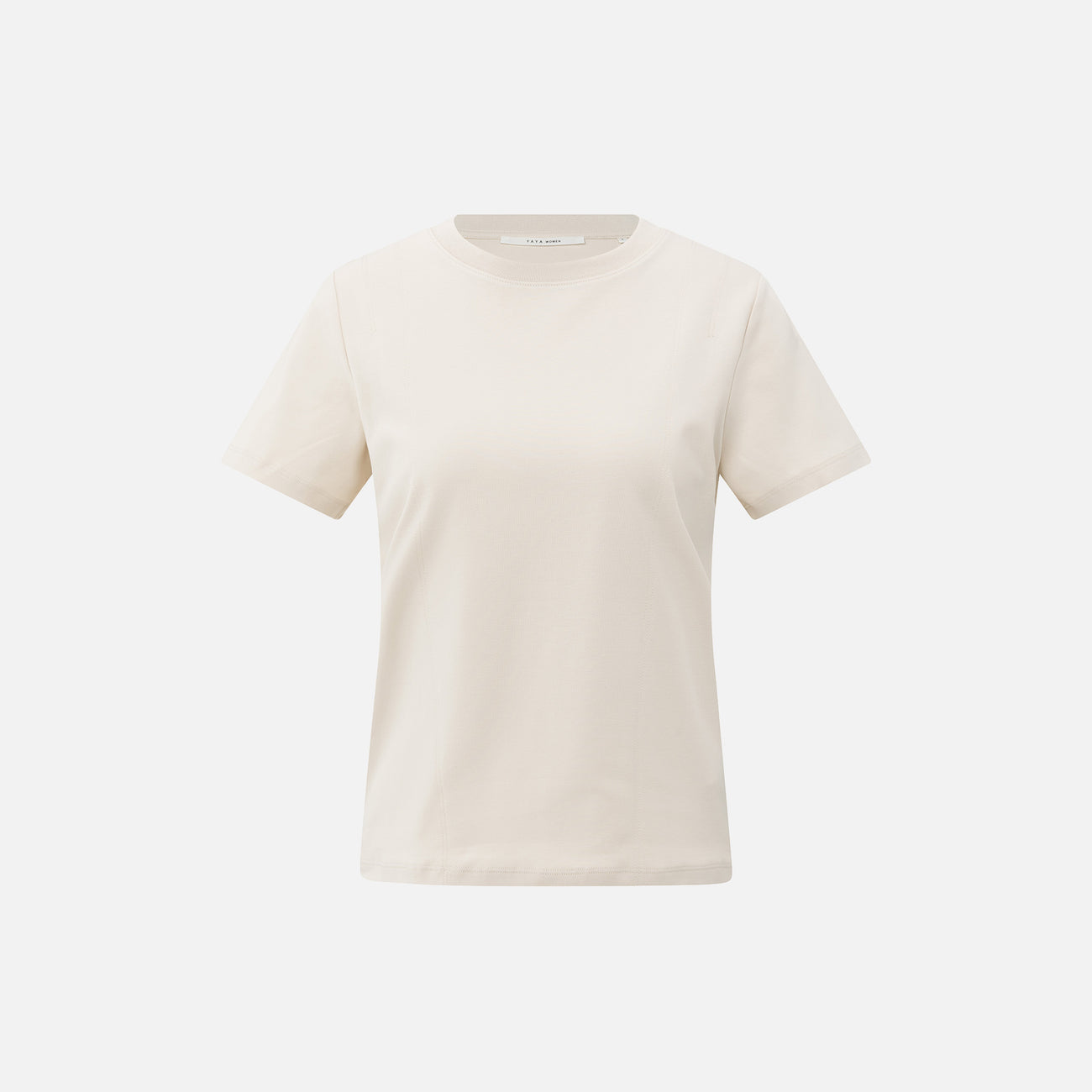 T-Shirt with Stitch Details - Chalk White
