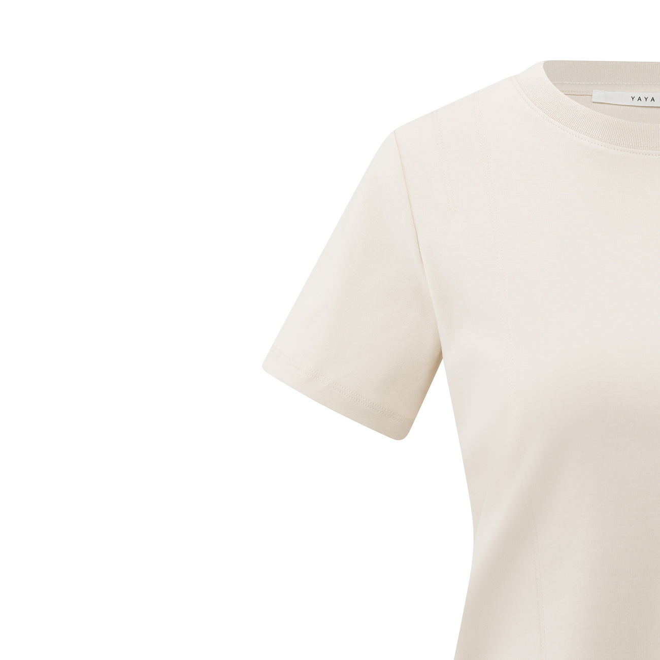 T-Shirt with Stitch Details - Chalk White