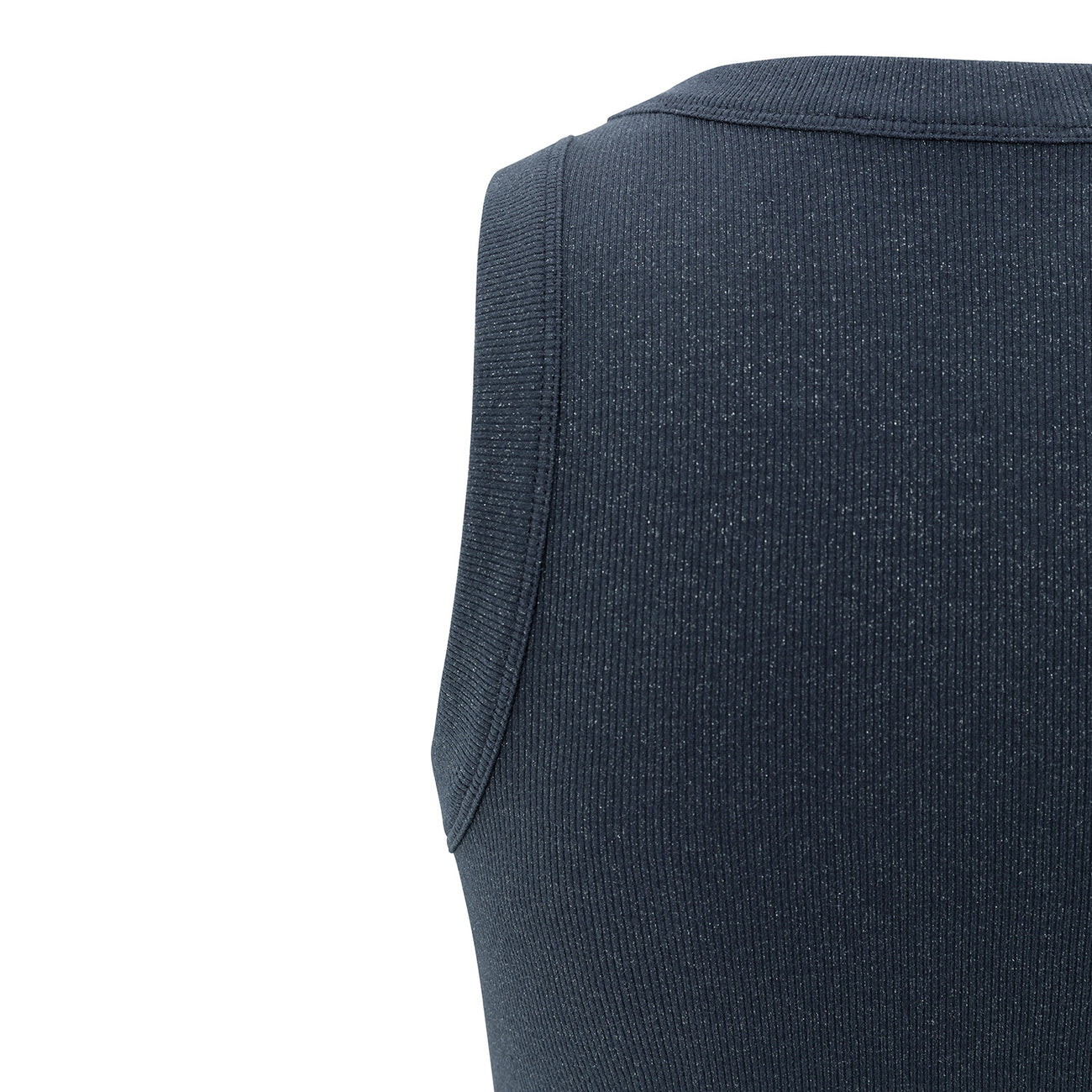 Ribbed Singlet with Subtle Shimmer - Inkwell Blue
