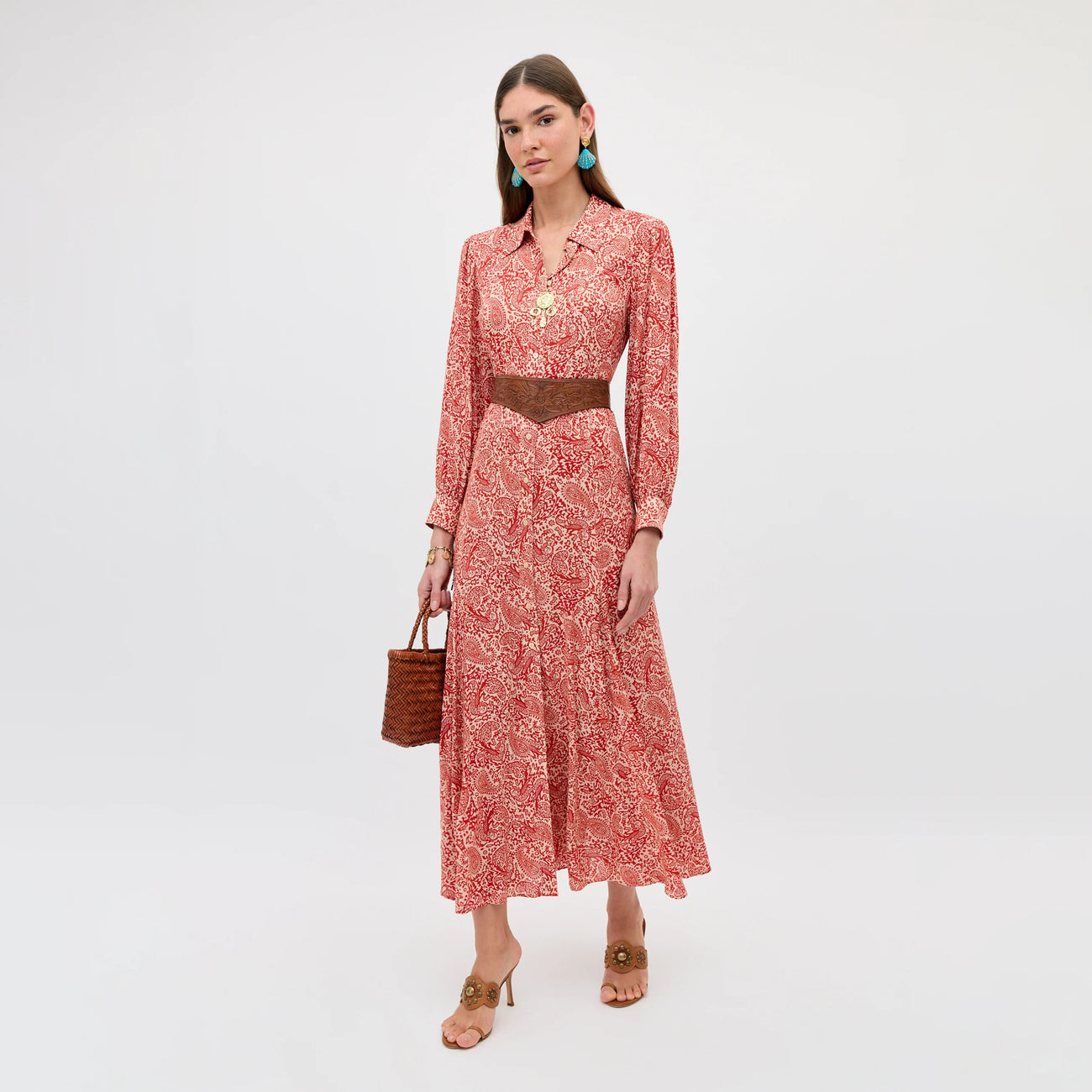 Maddison Dress - Woodcut Gremlin Red