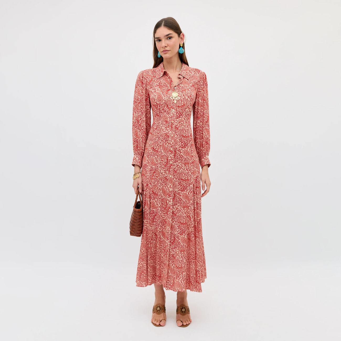 Maddison Dress - Woodcut Gremlin Red