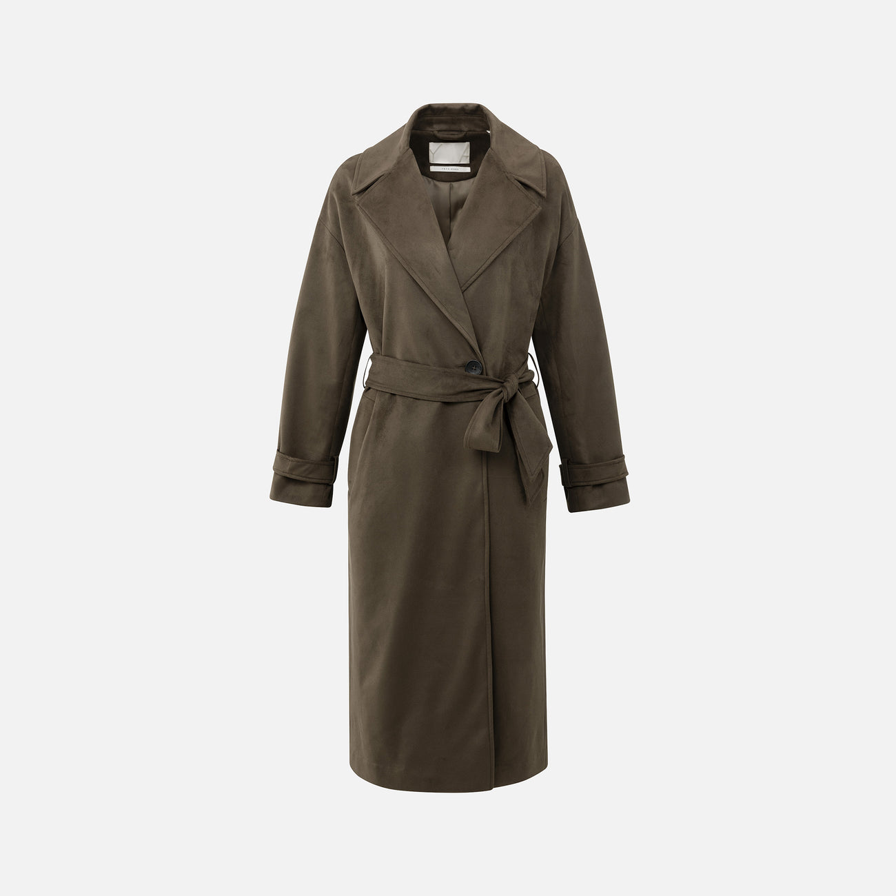 Long Suedine Coat with Belt