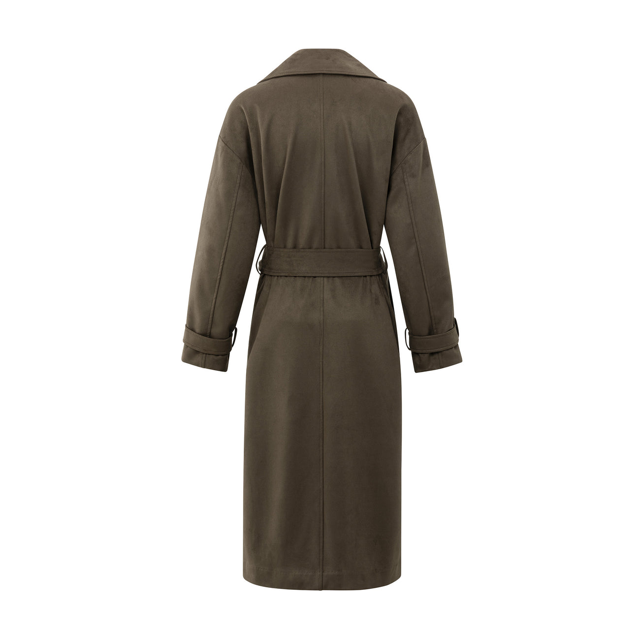Long Suedine Coat with Belt
