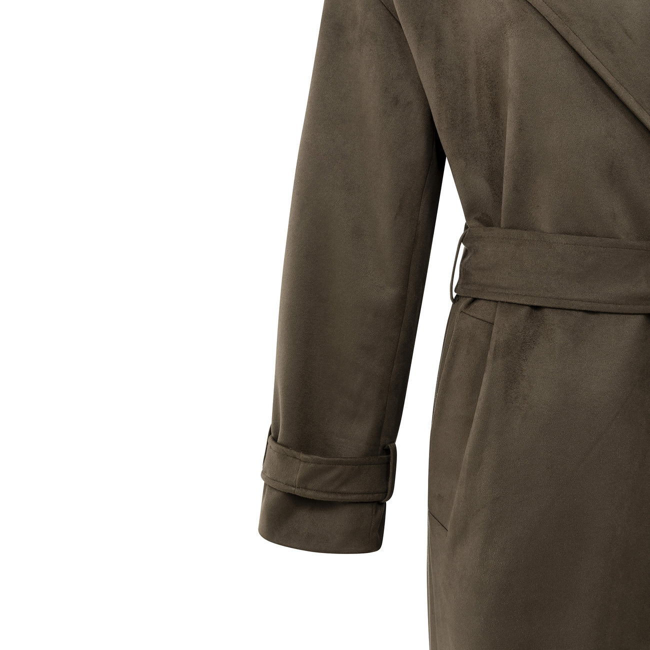 Long Suedine Coat with Belt